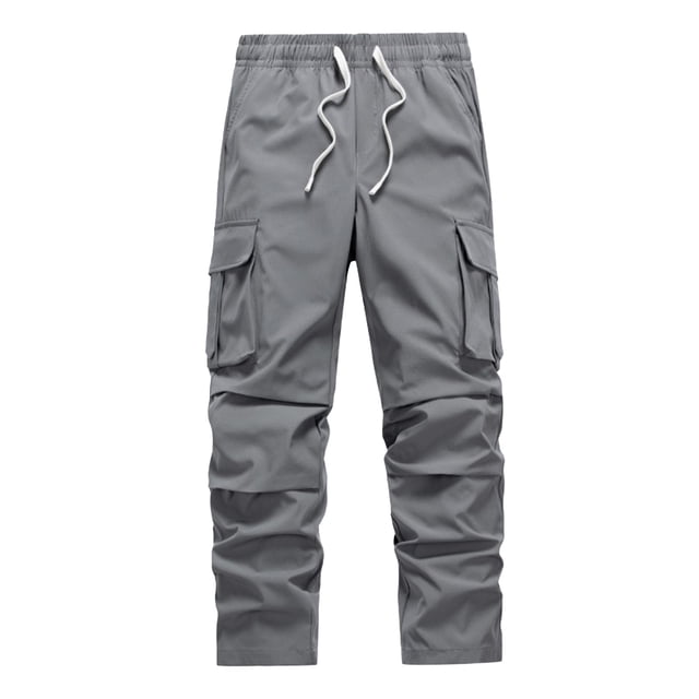 Men's Casual Cargo Joggers with Elastic Drawstring Waist and Multiple Utility Pockets for Everyday Comfort and Versatile Wear