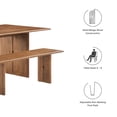 thumbnail image 3 of Modway Amistad 72" Rectangular Wood Dining Table and Bench Set in Walnut, 3 of 7