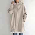 thumbnail image 5 of Womens Solid Color Hoodie Zipper Long Sleeve Sweatshirts Pockets Long Coat Tops, 5 of 5