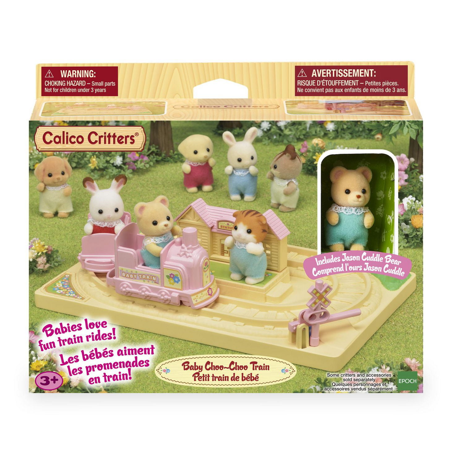 Petit train tchou-tchou des bébés de Calico Critters, ensemble pour maison de poupée avec figurine