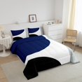 thumbnail image 3 of Erosebridal Modern Abstract Bedding Full Comforter Set, Black White Gray Navy Blue Down Comforter Breathable 3pcs, 3 of 8