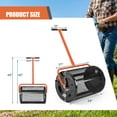 thumbnail image 3 of Gymax Compost SpreaderPeat Moss Spreader Roller w/Height-adjustable T-shape Handle Orange, 3 of 10
