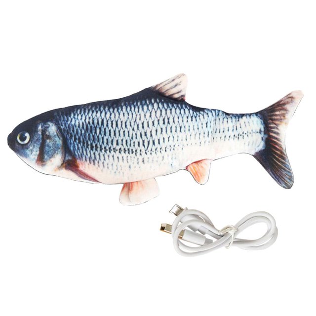 Yinanstore Electric Simulation Toys Simulation ShapeInteractive Pets Chew Bite Supplies for Cat/Kitty/Kitten/ , Grass Carp