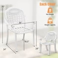 thumbnail image 3 of Costway 4pcs Patio Cast Aluminum Armrest Chairs Dining Stackable Outdoor White, 3 of 8