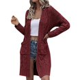 thumbnail image 2 of IMENGL Autumn winter loose solid alpaca wool sweater, Red M, Size M-3XL, 2 of 4
