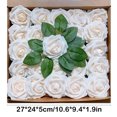 thumbnail image 3 of 25Pcs Realistic Foam Roses – Non-Fading Artificial Flowers with Stems for Wedding Bouquets, Valentine’s Decor & Bridal Shower Arrangements, 3 of 6