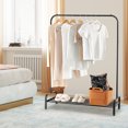 thumbnail image 2 of CostwayIndustrial Metal Garment Rack Heavy Duty Floor Cloth Rack w/ Shoe Storage Shelf, 2 of 10