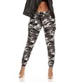 thumbnail image 2 of V.I.P. JEANS Cute Cargo Mid Waisted Jogger Skinny Drawstring Grey Camo Plus Size 1XL, 2 of 2