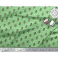 thumbnail image 2 of Soimoi Poly Georgette Fabric Leaves & Floral Block Printed Fabric 1 Yard 52 Inch Wide, 2 of 3