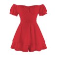 thumbnail image 4 of Penkiiy Combinaisons pour Femmes Mode Femme Été Uni Décontracté Manches Courtes Salopette Courte Combinaison Rouge TP Combinaisons, 4 of 9