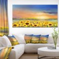 thumbnail image 1 of Sunset over Golden Sunflower Field - Floral Canvas Art Print, 1 of 3