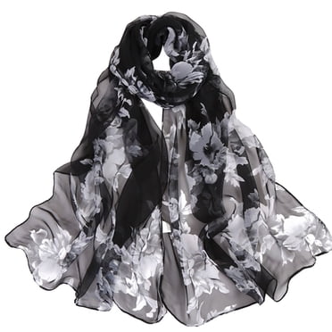 Baberdicy Foulard en Soie Liquidation!foulard Femme Mode Longue Imprimée Douce Foulards Dames Foulard Enveloppe Foulard Pêche Foulard Châle Foulards Mode B