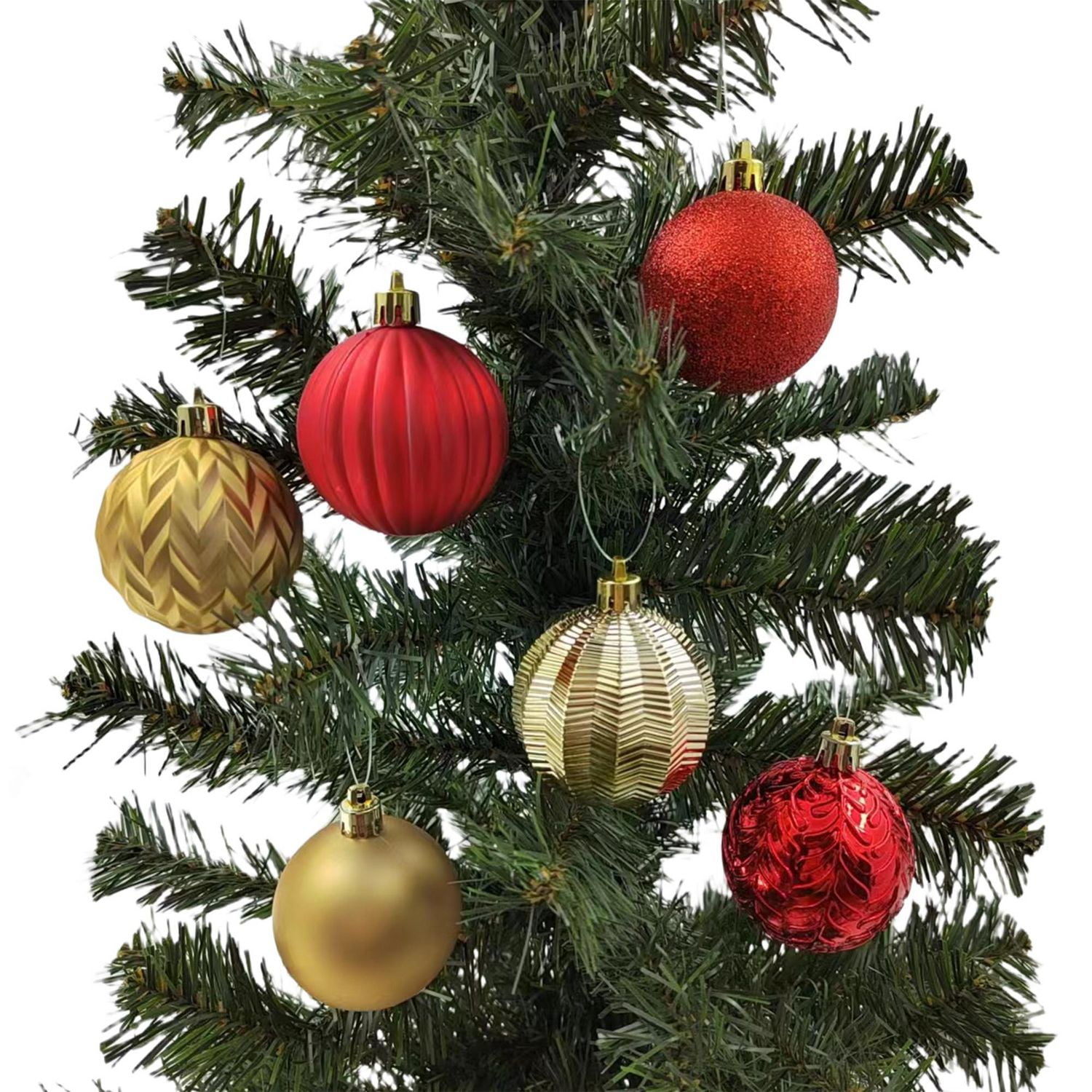 Décorations incassables Holiday Time, 24 unités, rouge/doré