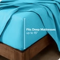 thumbnail image 3 of Bare Home Flannel Sheet Set - 100% Cotton - Deep Pocket - King, Aqua, 3 of 7