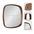 thumbnail image 2 of Kate and Laurel Prema Soft Round Square Modern Wall Mirror, Walnut Brown, 26 x 26, Framed Rounded Square Mango Wood Mirror for Minimal Home Decor, 2 of 9