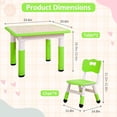 thumbnail image 4 of OUYAWEI Table and Chairs Set for Ages 2-10, Height Adjustable Desk with 4 Seats,Arts & Crafts Table,Graffiti Desktop, Non-Slip Legs, Max 300lbs, Children Multi-Activity Table for Classrooms,Daycares, 4 of 7