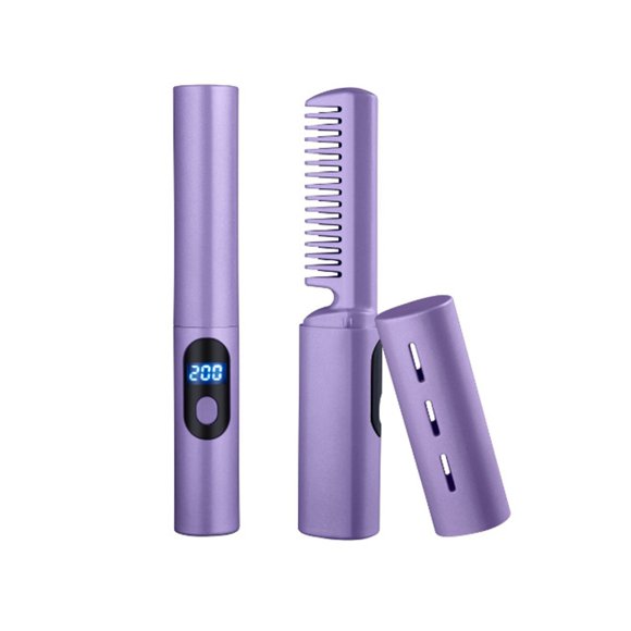 Clearance Sale Straight & Curler 1X Lazy Straight Hair Comb Hair Curler Purple