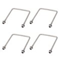 thumbnail image 1 of Unique Bargains M4 Thread 70mm Length 304 Stainless Steel Square U Bolt Silver Tone 4pcs, 1 of 2