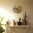 thumbnail image 1 of 30cm European Retro Rustic Sunflower Wall Clock Home Living Room Decoration Wall Clock, 1 of 4