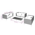 thumbnail image 4 of vidaXL 7 Piece Garden Lounge Set with Cushions Poly Rattan Dark Grey, 4 of 4
