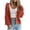 Orange, variant on hoksml Women's Chunky Knit Cardigan Short Button Down Open Front Sweater Oversized Long Sleeve Cozy Cover-Up Ladies Outwear