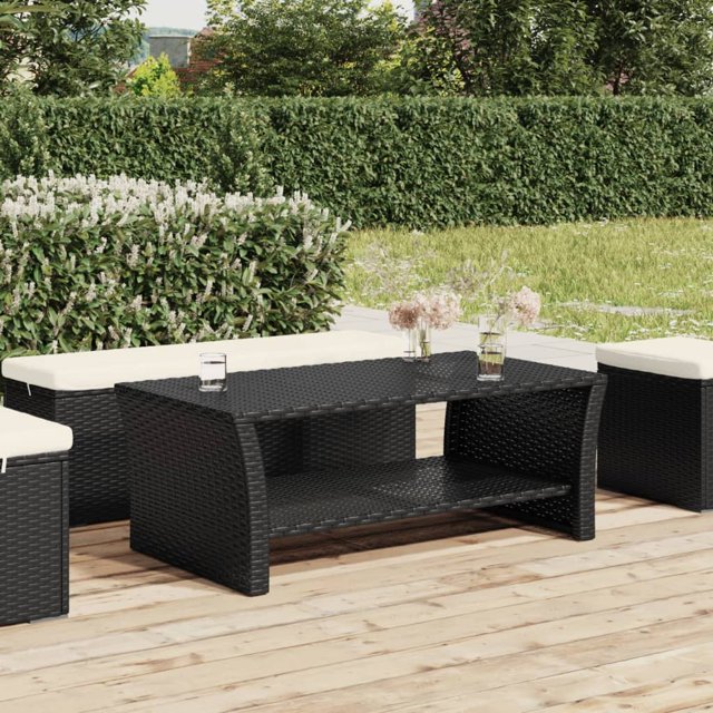 vidaXL Table Basse Noire 100x50x40 cm Rotin Synthétique