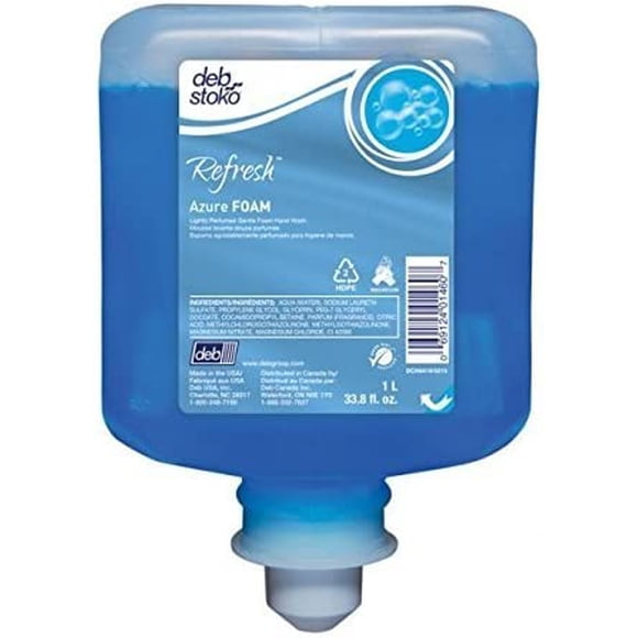 Deb Stoko Refresh Azure Foam Soap, 1000ml Refill, Box of 3