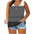 thumbnail image 3 of JDQJBZ Women's Camisole Ribbed Tank Tops for Women Polka Print Plus Size Summer Button Front Sleeveless Shirt, 3 of 5