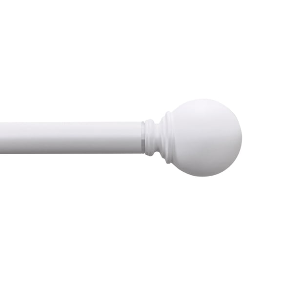 Mainstays 1” White Ball Adjustable Curtain Rod, 30”-84”
