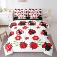 thumbnail image 1 of YST Cartoon Insect 7-Piece Comforter Set, Twin Size, Red Flower Floral Bedding for Boys Girls Room Decor, 1 of 4
