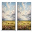 thumbnail image 2 of Designart "pasture Bold Horizon II" Meadow Framed Wall Art Set Of 2 - Green Landscapes Frame Gallery Set For Office Decor, 2 of 6