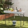 thumbnail image 2 of Costway Table Pliante pour Glacière de 4 Pieds, Table de Bac à Glace Portable pour l'Extérieur avec Grand Évier, 2 of 10
