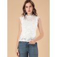 thumbnail image 3 of INSPIRE CHIC Blouse Sans Manches en Dentelle à Volants Semi-Transparente pour Femme, 3 of 6