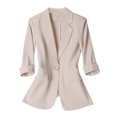 thumbnail image 2 of Soki Women's 3/4 Sleeve Lightweight Work Office Blazer Jacket (S-3XL), 2 of 4