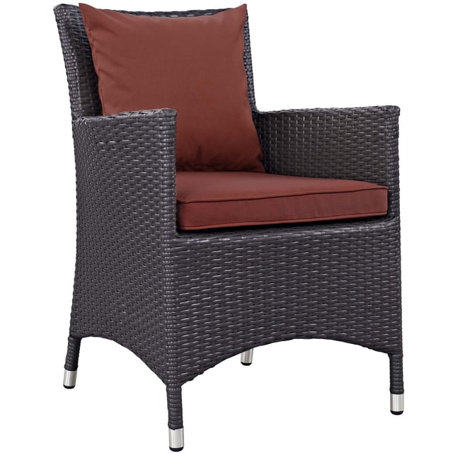 Pemberly Row Chaise de Salle à Manger de Patio, Espresso et Beige (Ensemble de 2)