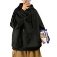 thumbnail image 1 of LUXUR Sweat à Capuche Homme à Manches Longues Casual Hiver Noir 3XL, 1 of 3