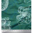 thumbnail image 1 of Soimoi Georgette Viscose Fabric Animal Skin,Shell & Octopus Ocean Printed Fabric 1 Yard 42 Inch Wide, 1 of 3