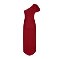 thumbnail image 3 of Birdeem Womens Solid Color Dress Fashion Single-Shoulder Flap Split Dress Dress, 3 of 7