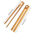 thumbnail image 3 of Oleegame 2PC Stainless Steel Cutlery Set 2 Pieces Toaster Tongs 8.7 Inch Wooden Kitchen Tongs For Cooking Natural Kitchen Utensils Yellow, 3 of 6