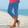 thumbnail image 2 of Penkiiy Capris Extensibles Taille Haute pour Femmes, Bleu Pâle, m, 2 of 6