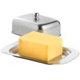 thumbnail image 2 of Boîte à Beurre Conteneur Fromage Pain Plateau de Rangement avec Couvercle Transparent en Acier Inoxydable, 2 of 3
