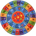 thumbnail image 1 of KC Cubs Playtime Collection ABC Alphabet, Numbers and Shapes Educational Learning & Game Round Circle Area Rug Carpet for Kids and Children Bedrooms and Playroom, 1 of 5