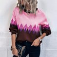 thumbnail image 1 of REDHOTYPE Femmes Col Rond Tricot Pull en Vrac Casual Couleur Bloquant Pull à Manches Longues Top, 1 of 2