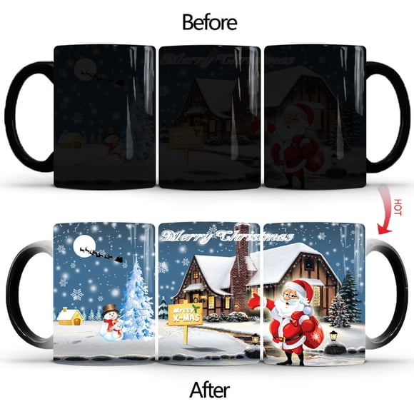 Christmas Coffee Mugs Christmas Mug Ceramic Thermal Sensitive Coffee Color Changing Cup Color Changing Cups