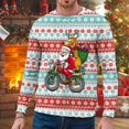 thumbnail image 2 of PMUYBHF Chandail à Capuche pour Hommes Noir Automne et Hiver Tendance Décontractée Imprimé de Noël Chandail Col Rond Chandails en Molleton pour Hommes Sans Capuche, 2 of 4
