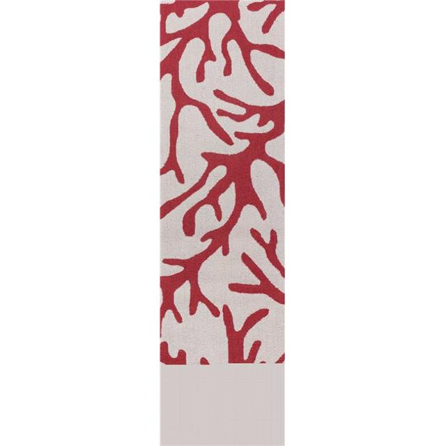 HomeRoots 353715 Tapis Coureur en Polyester Ivoire et Rouille 2 Pi x 7 Pi 6 Po