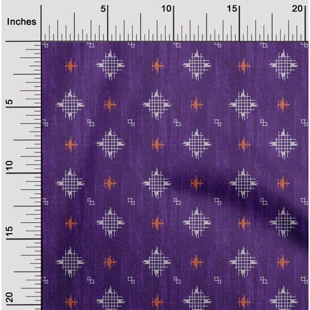 oneOone Polyester Lycra Fabric Check Kasuri Print Fabric By The Yard 56 Inch Wide