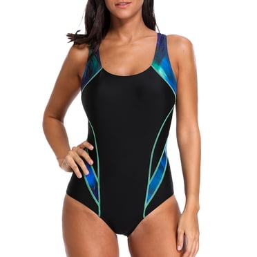 Charmo Maillot de Bain Athlétique une Pièce pour Femmes Pro à Blocs de Couleur