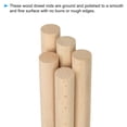 thumbnail image 3 of Unique Bargains 3/4 x 4 Inch Dowel Rods Wood Sticks Unfinished Wooden Dowel Rods Round Dowels Sticks 25 Pcs, 3 of 6