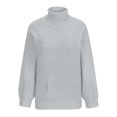 thumbnail image 4 of FAIWAD Chandail à Col Roulé pour Femmes Manches Longues Tricoté Côtelé chandail Tendance Basique, 4 of 6